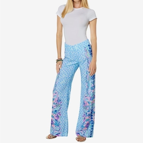 𝅺PILLY Pulitzer Bal Harbour Mid-Rise Pala Pants Small NWT - Picture 1 of 7